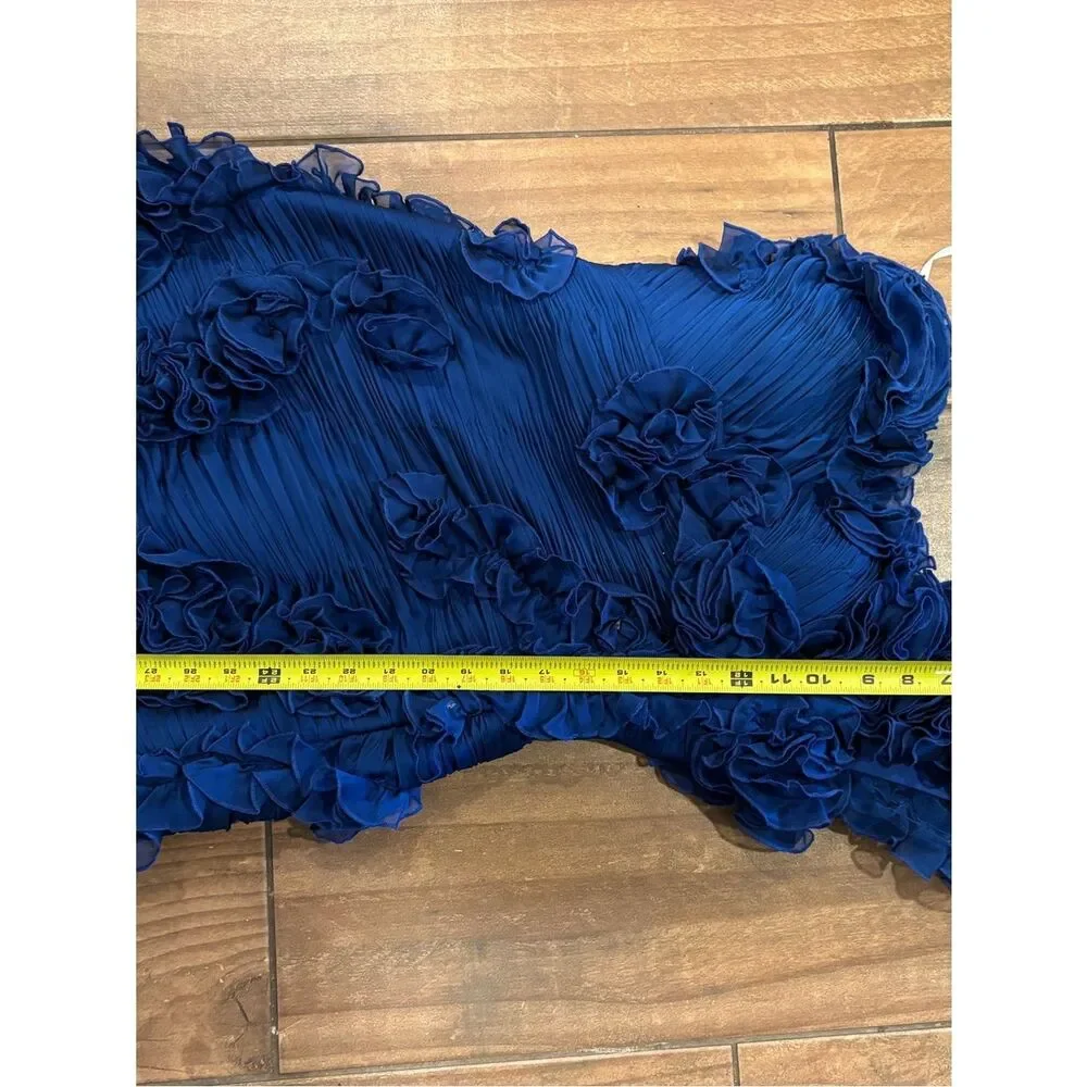 Mac Duggal Couture Blue One Shoulder Ruffle Mini Dress Size 6